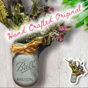 Very Beautiful New Handcrafted Rustic Mason Jar Vase Original Design